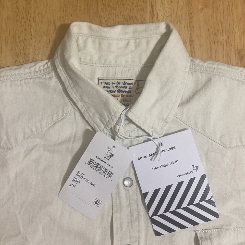 SANDRINE ROSE Loose-Fit Western Style Button-Down Shirt Women's Size S